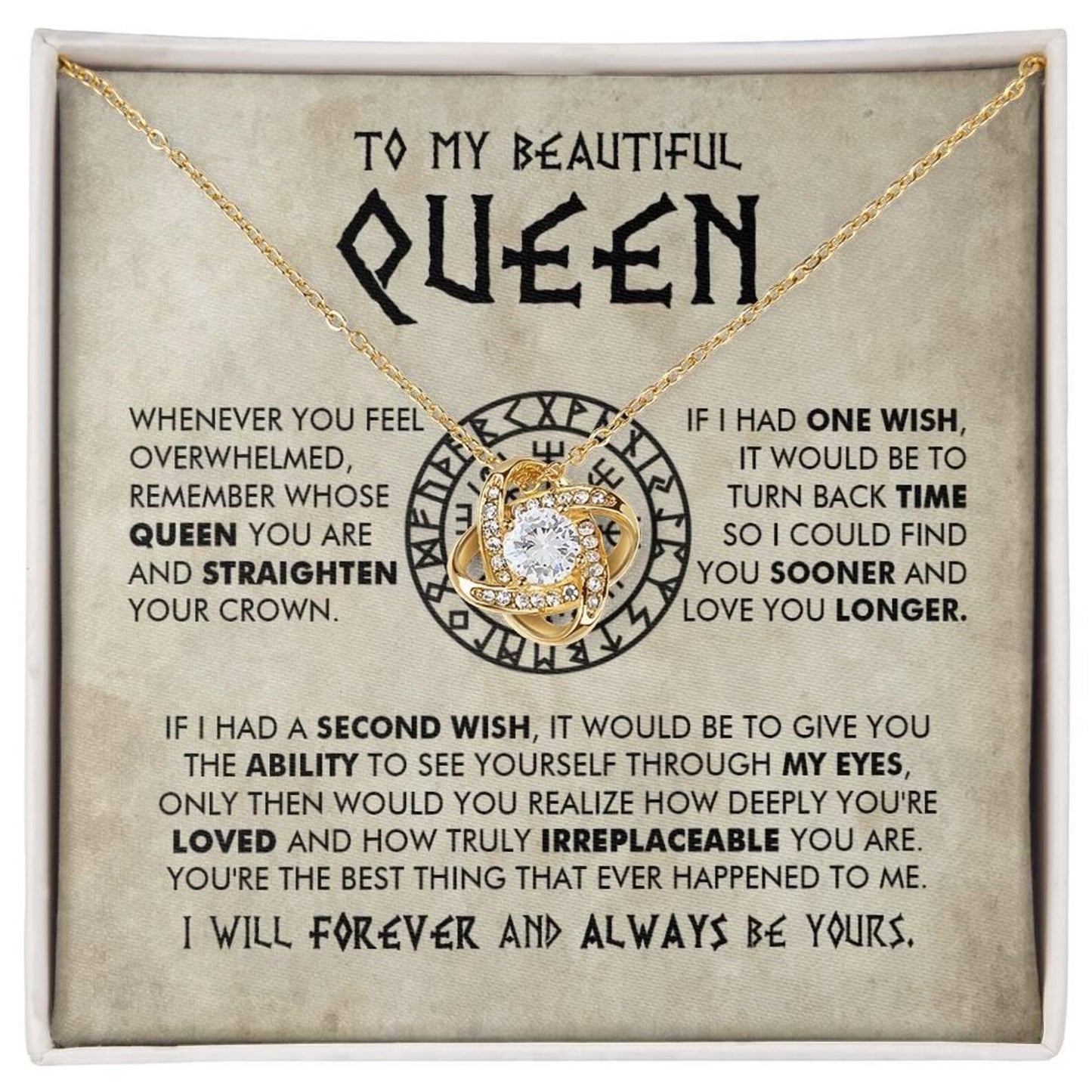 TO MY WIFE FROM HUSBAND - Premium Love Knot Necklace