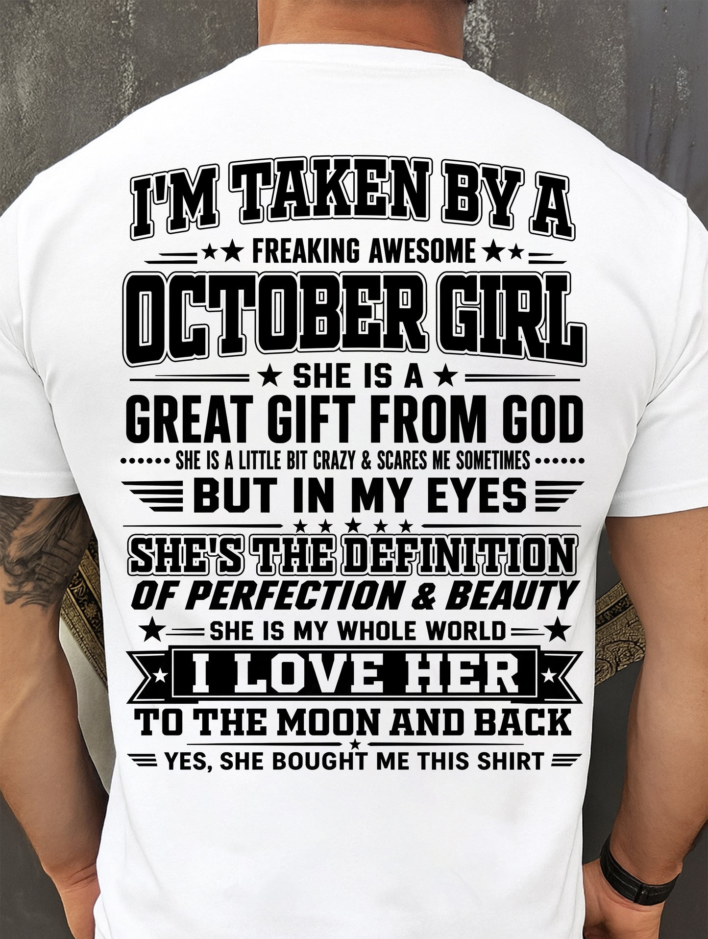 OCTOBER - I'm Taken By A Freaking Awesome Girl Shirt – Gift for your Boyfriend or Husband from wife - NINA10 (SKU2606-320-10)