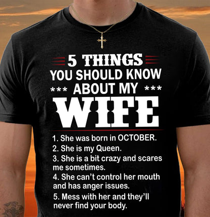 OCTOBER - 5 THINGS YOU SHOULD KNOW ABOUT MY WIFE - FROM WIFE - NINA10 (SKU2605-131-10)