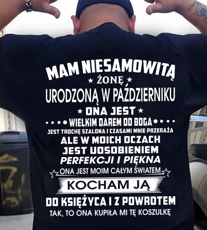 PAŹDZIERNIK - ONA JEST WIELKIM DAREM OD BOGA – Idealny Prezent dla Twojego Męża – POL/NINA10 (SKU2605-273-10)
