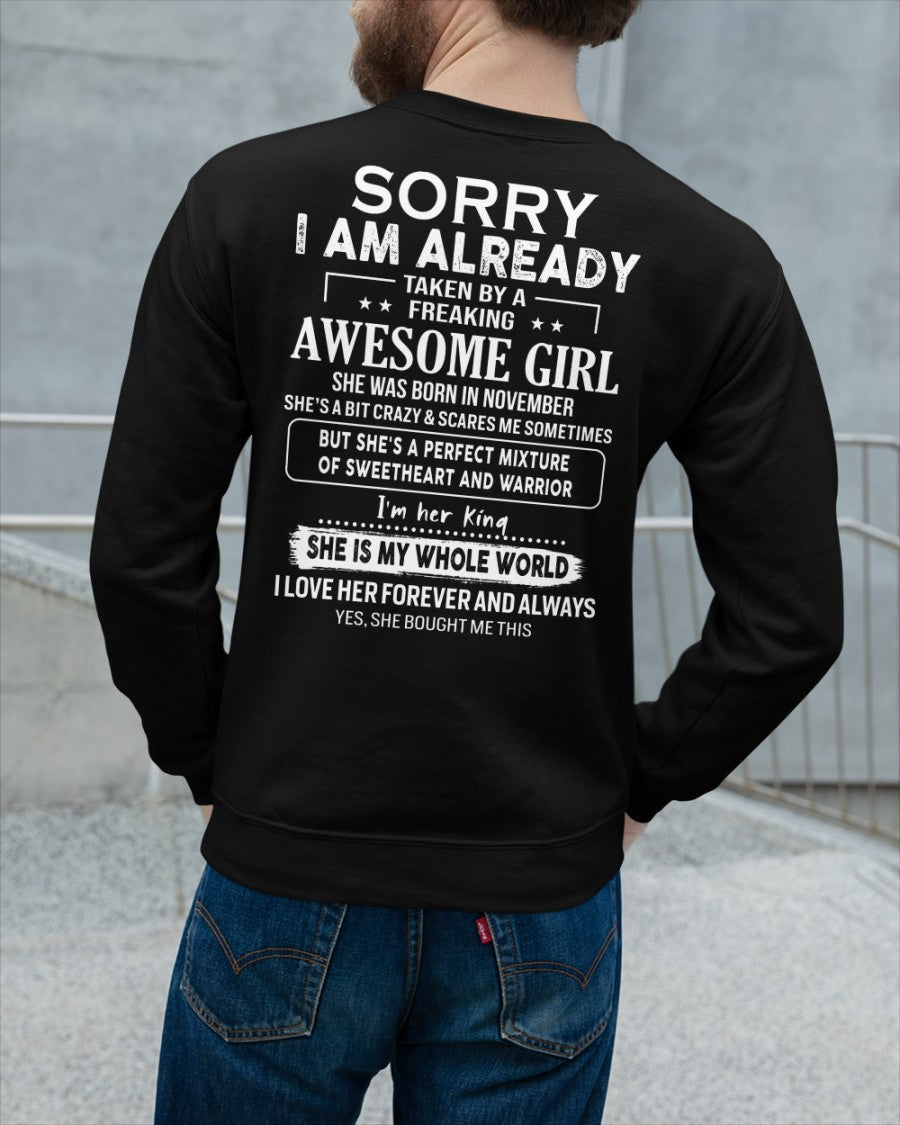 November - Awesome girl - Perfect gift for your boyfriend - (SKU04-86-11) - From Wife NINA11