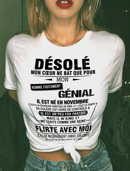 NOVEMBRE – DÉSOLÉ, MON CŒUR NE BAT QUE POUR MON HOMME FOUTUMENT GÉNIAL – DE SON MARI – FR11/NINA11 (SKU26T-01161-11)