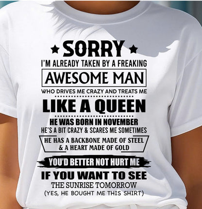 NOVEMBER - HE HAS A BACKBONE MADE OF STEEL AND A HEART MADE OF GOLD - FROM HUSBAND - NINA11 (SKU26T-0199-11)