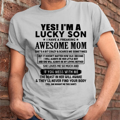I am Lucky Son - Gift For Son From Mom - NINA00 - (SKU-T1206LMS-00)
