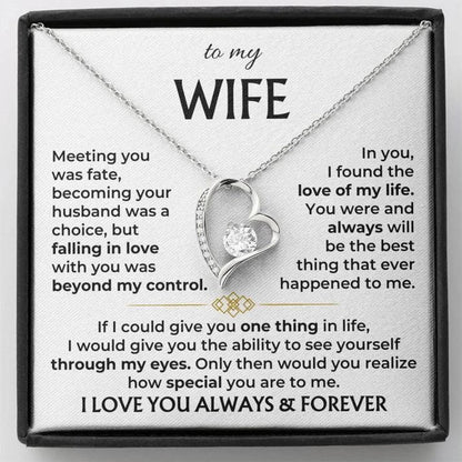 TO MY WIFE - GIFT FROM HUSBAND- Forever Love Necklace