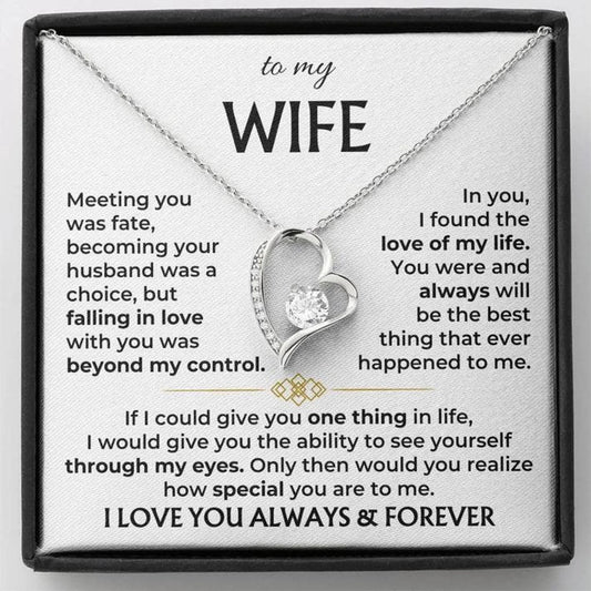 TO MY WIFE - GIFT FROM HUSBAND- Forever Love Necklace