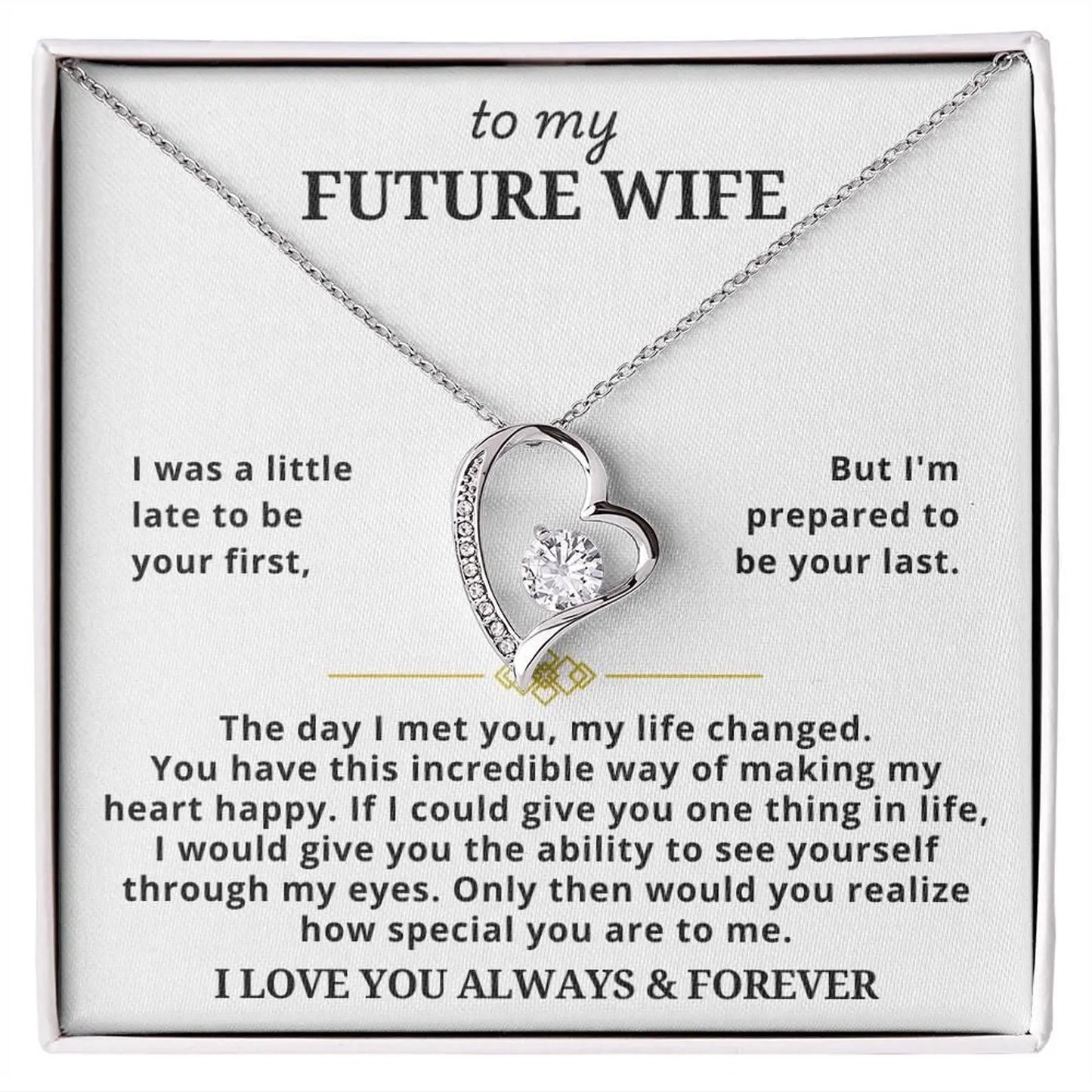 TO MY WIFE - GIFT FROM HUSBAND - Forever Love Necklace