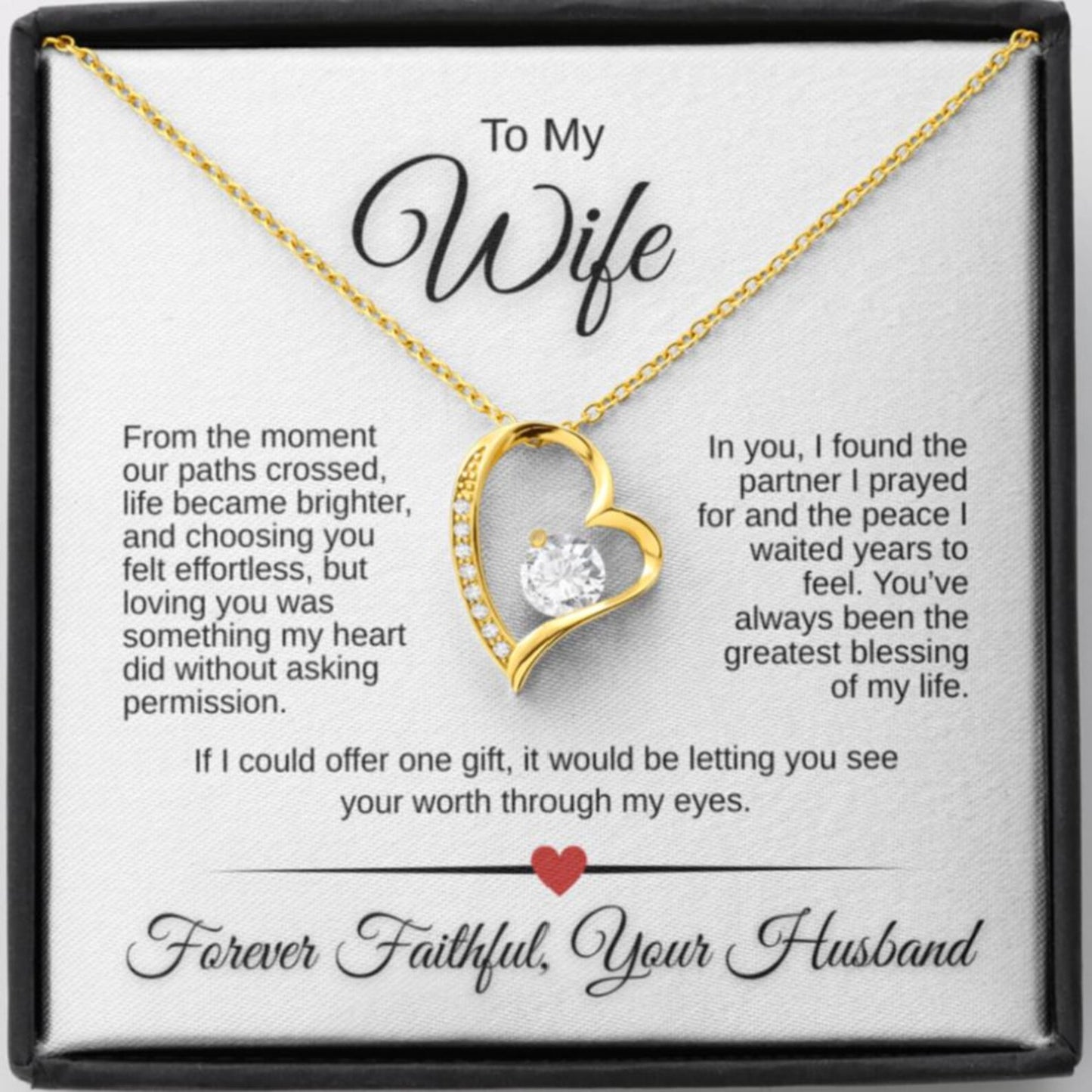 TO MY WIFE - GIFT FROM HUSBAND - Forever Love Necklace