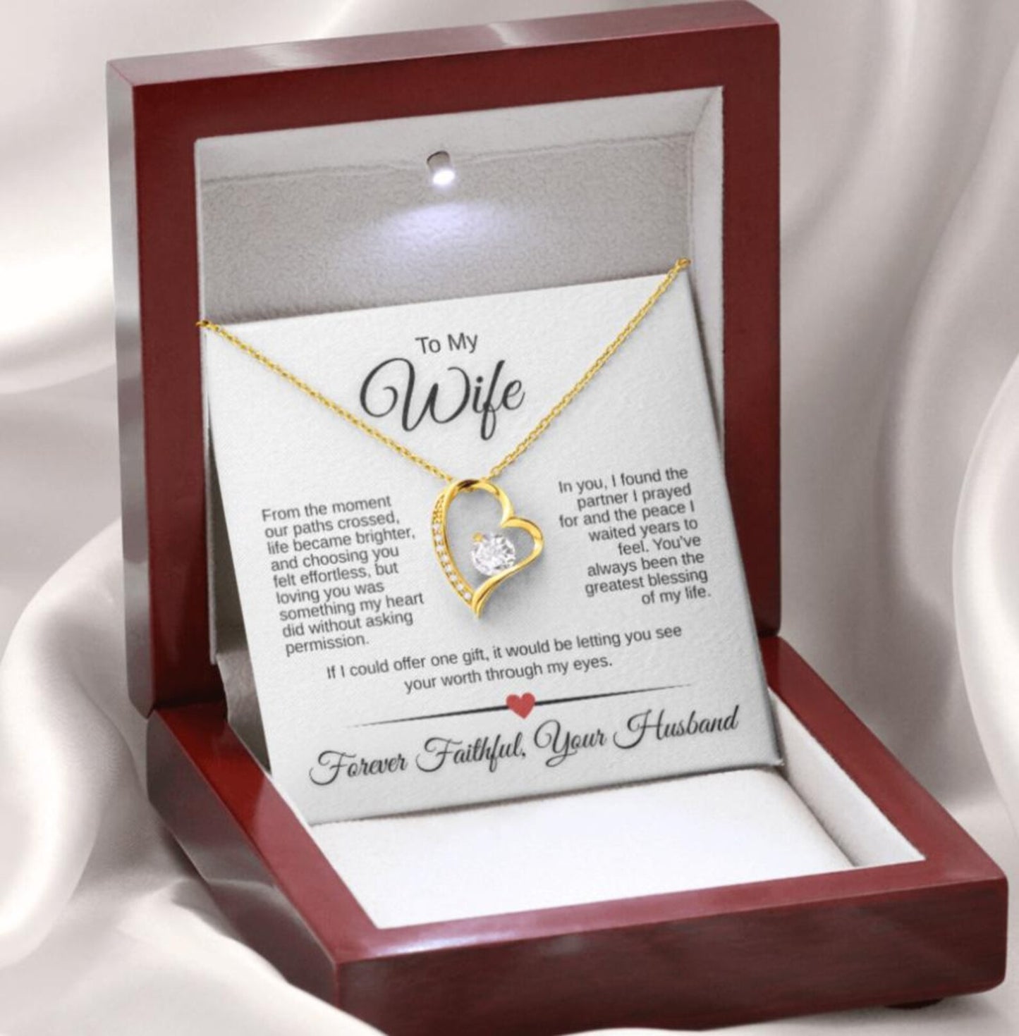 TO MY WIFE - GIFT FROM HUSBAND - Forever Love Necklace