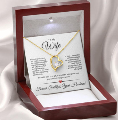 TO MY WIFE - GIFT FROM HUSBAND - Forever Love Necklace