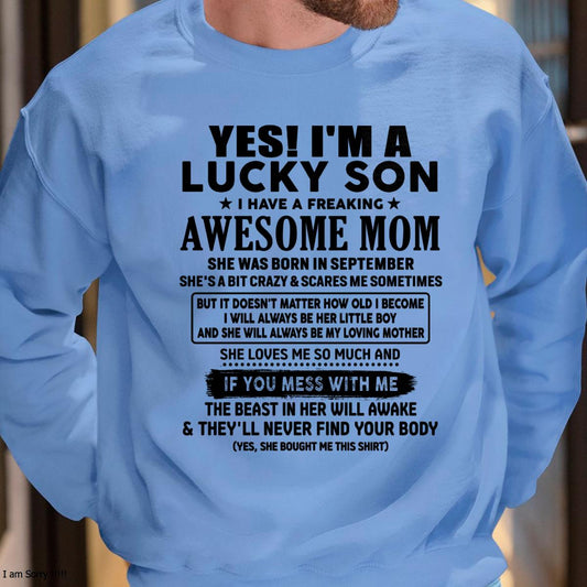 September - I am Lucky Son - Gift For Son From Mom - NINA09 - (SKU-T1206LMS-09)