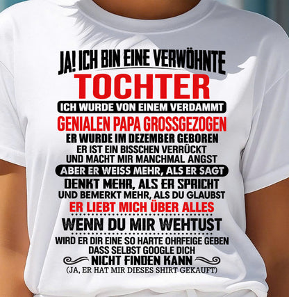 DEZEMBER - JAH, ICH BIN EINE VERWÖHNTE TOCHTER – Geschenk für die Tochter vom Papa – NINA12 (SKU2610-282-12)