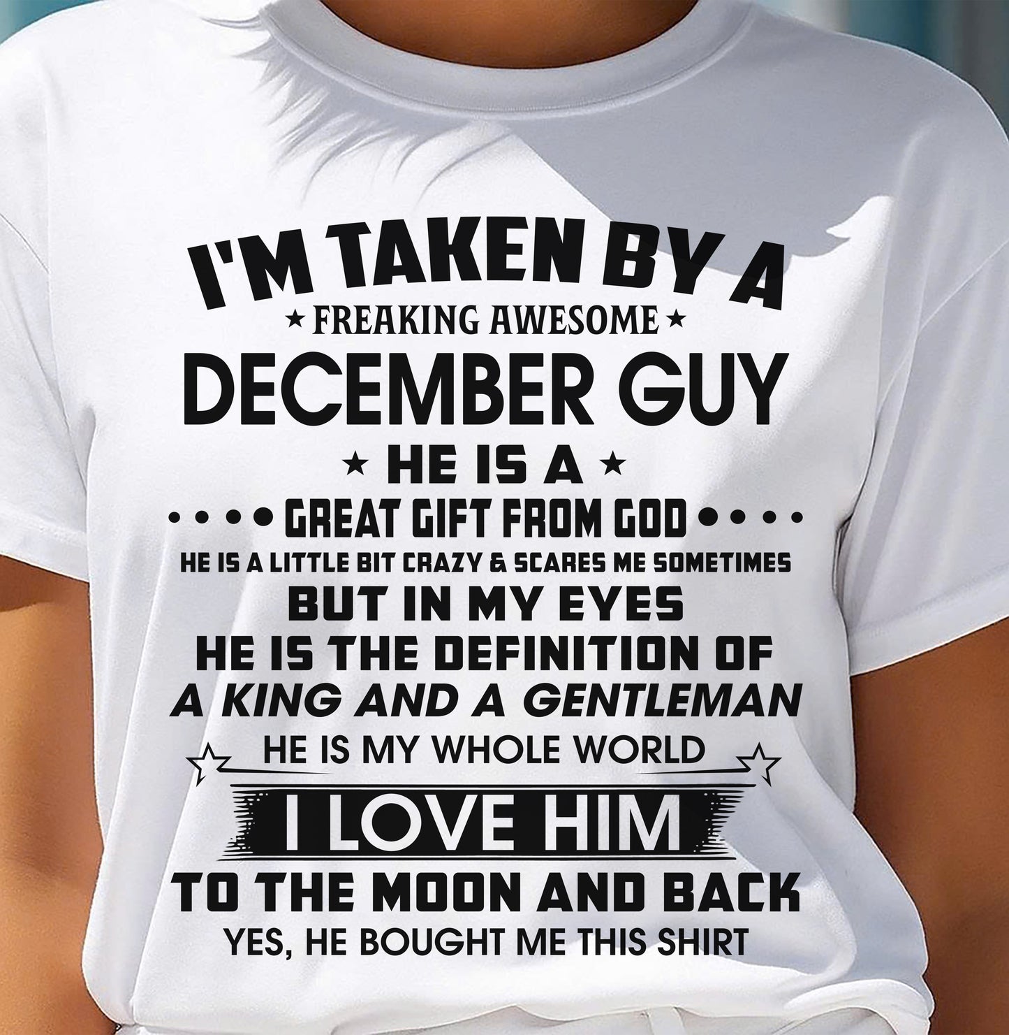 DECEMBER - HE IS THE DEFINITION OF A KING AND A GENTLEMAN I LOVE HIM TO THE MOON AND BACK - FROM HUSBAND - NINA12 (SKU2605-95-12)