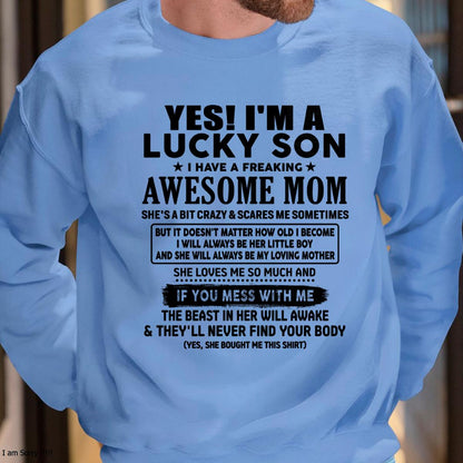 I am Lucky Son - Gift For Son From Mom - NINA00 - (SKU-T1206LMS-00)
