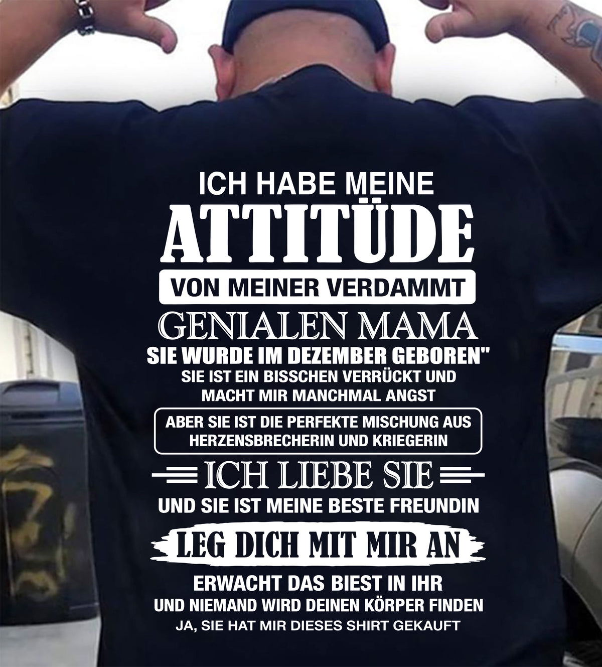 DEZEMBER - ICH HABE MEINE ATTITÜDE VON MEINER VERDAMMT GENIALEN MAMA – Das perfekte Geschenk für deinen Sohn und deine Tochter - NINA12 (SKU2610-112-12)