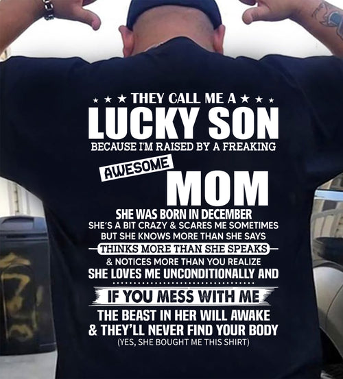 DECEMBER - THEY CALL ME A LUCKY SON - Gift For Son From Mom - NINA12 (SKU2610-444-12)
