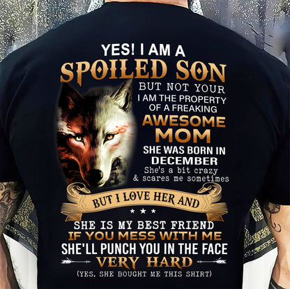 December - Lucky Son of Awesome Mom - Perfect Gift for Son From Mom - NINA12 (SKU10-128-12)