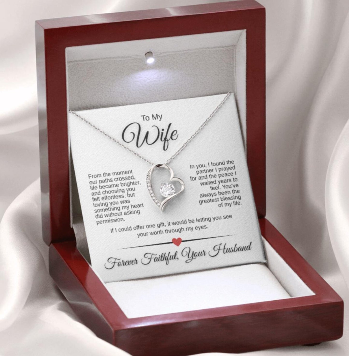 TO MY WIFE - GIFT FROM HUSBAND - Forever Love Necklace
