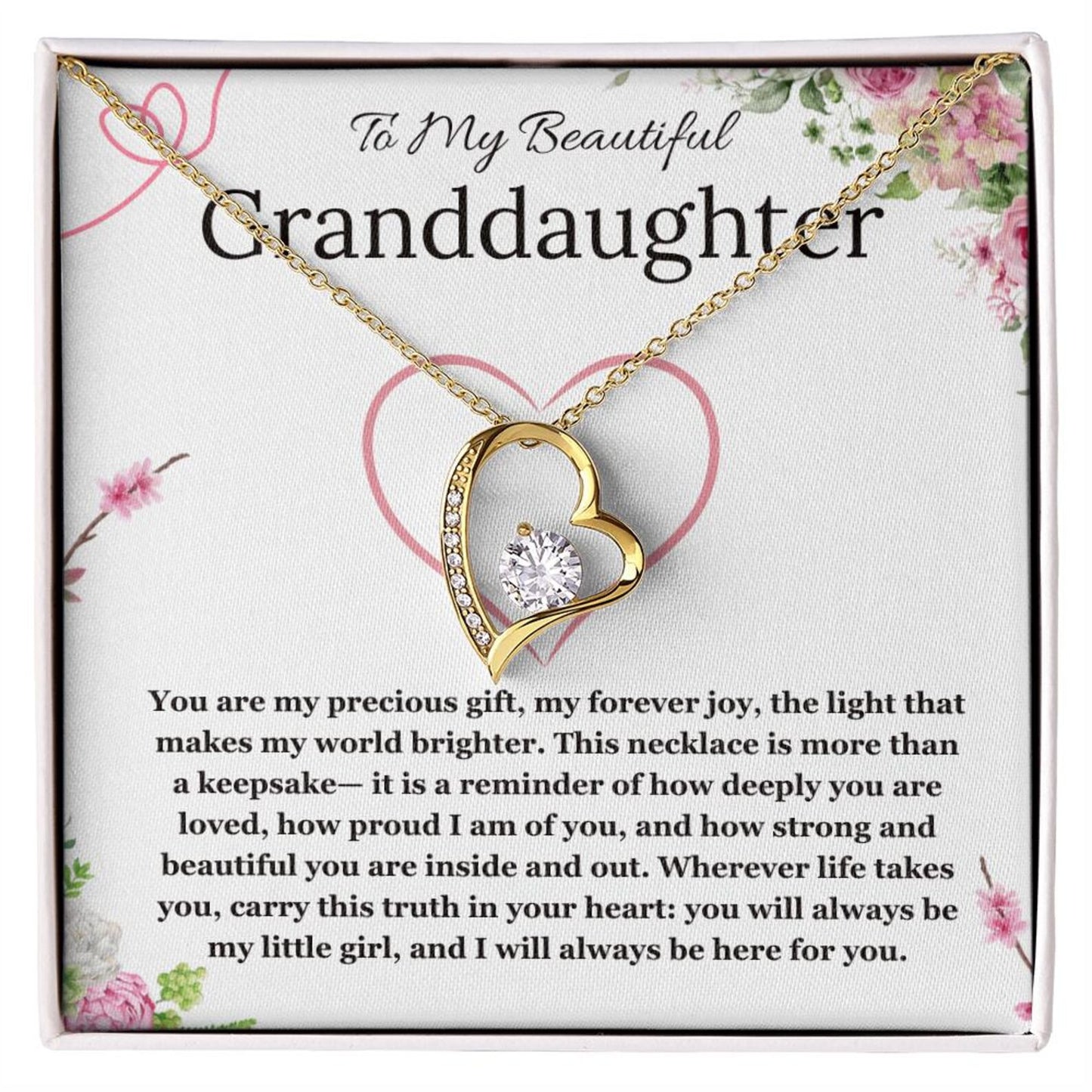 TO MY GRANDDAUGHTER  - GIFT FROM GRANDPA - Forever Love Necklace