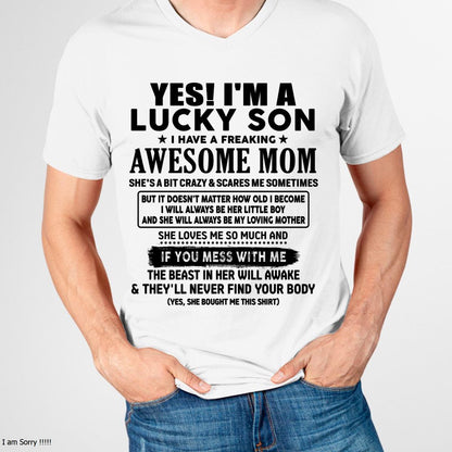 I am Lucky Son - Gift For Son From Mom - NINA00 - (SKU-T1206LMS-00)