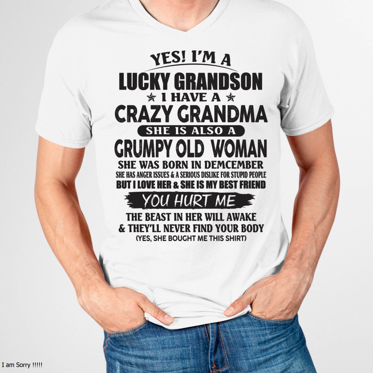 DECEMBER - LUCKY GRANDSON OF CRAZY GRANDMA -  FROM GRANDMA - NINA12 (SKU10-173-12)
