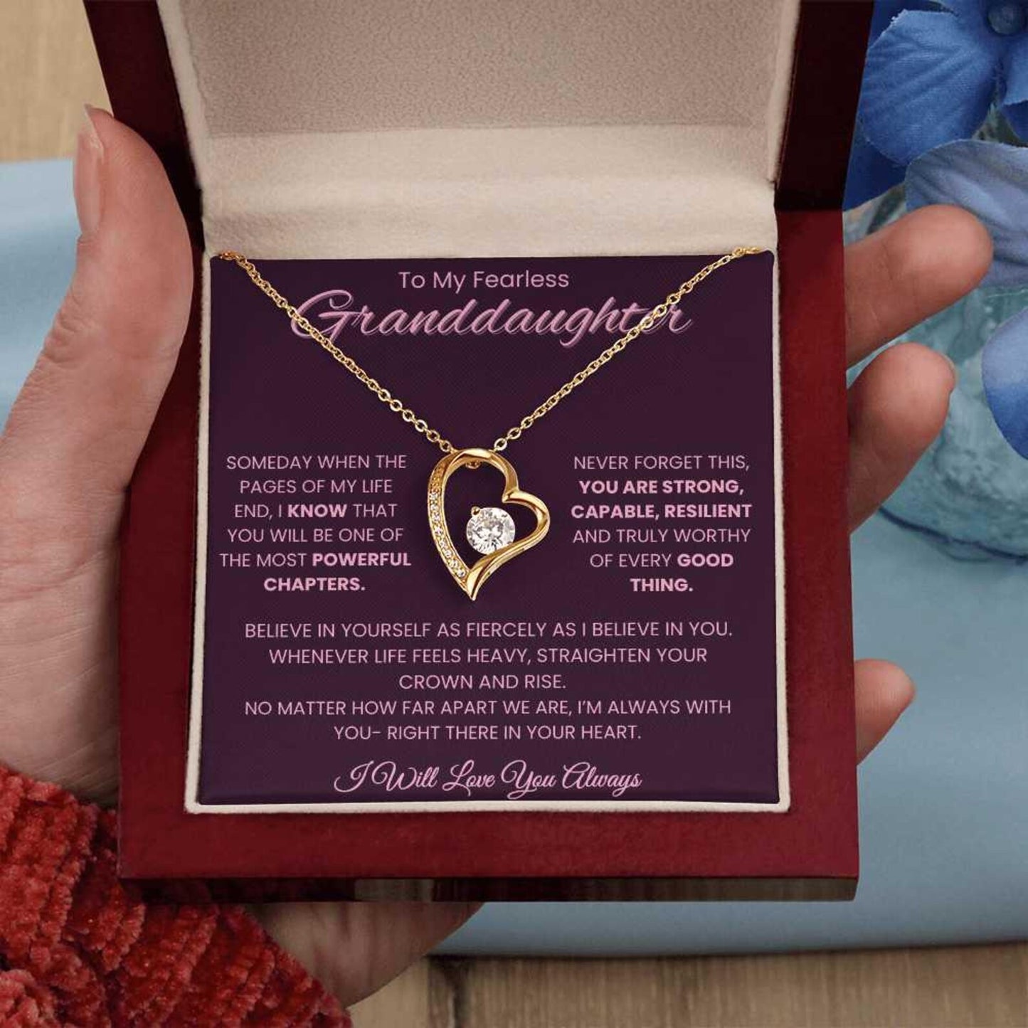 TO MY GRANDDAUGHTER - GIFT FROM GRANDMA - Forever Love Necklace