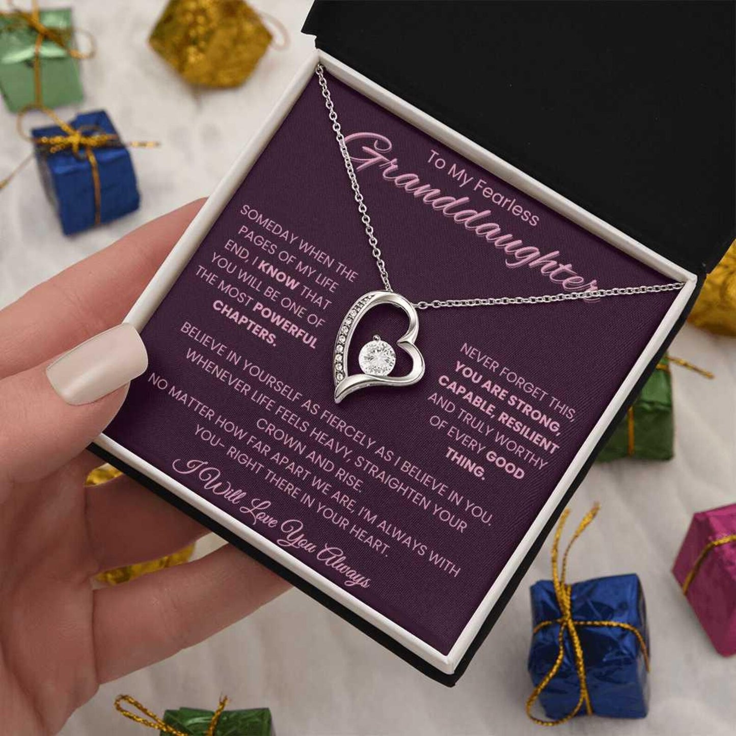 TO MY GRANDDAUGHTER - GIFT FROM GRANDMA - Forever Love Necklace