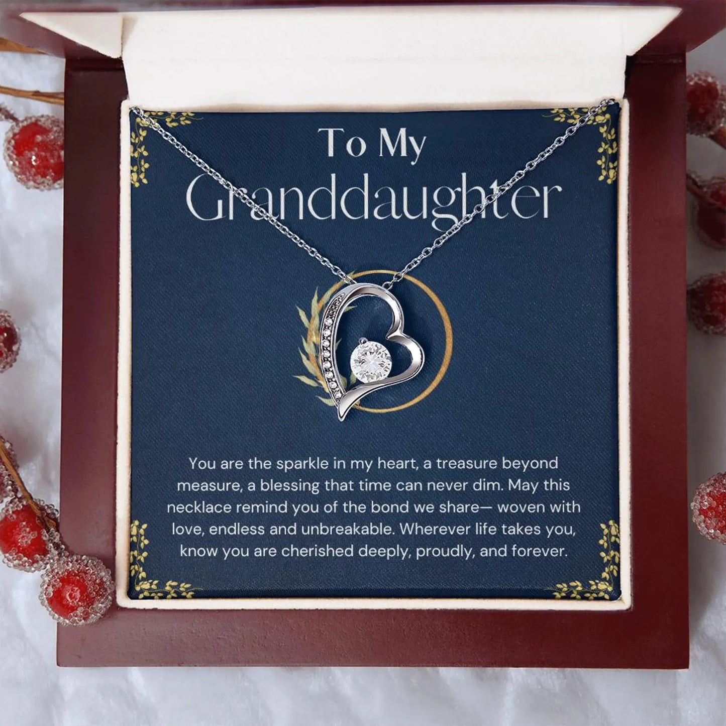 TO MY GRANDDAUGHTER - GIFT FROM GRANDMA - Forever Love Necklace