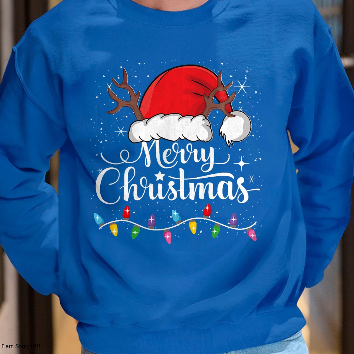 Merry Christmas Red Santa Hat Reindeer Xmas Family Men Women T-Shirt - Christmas Unisex T-Shirt/Hoodie/Sweatshirt - NINA00