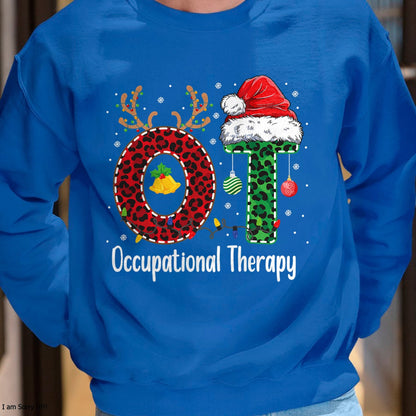 Occupational Therapy Christmas santa hat OT Therapist T-Shirt - Christmas Unisex T-Shirt/Hoodie/Sweatshirt - NINA00