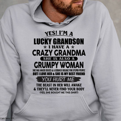 LUCKY GRANDSON OF CRAZY GRANDMA -  PERFECT GIFT FROM GRANDMA - NINA00 (SKU12-113-00)