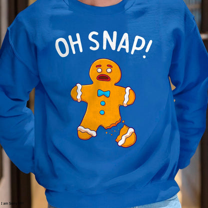 Gingerbread Man Oh Snap Christmas Funny Cookie Baking Gift Short Sleeve T-Shirt - Christmas Unisex T-Shirt/Hoodie/Sweatshirt - NINA00 (Copy)
