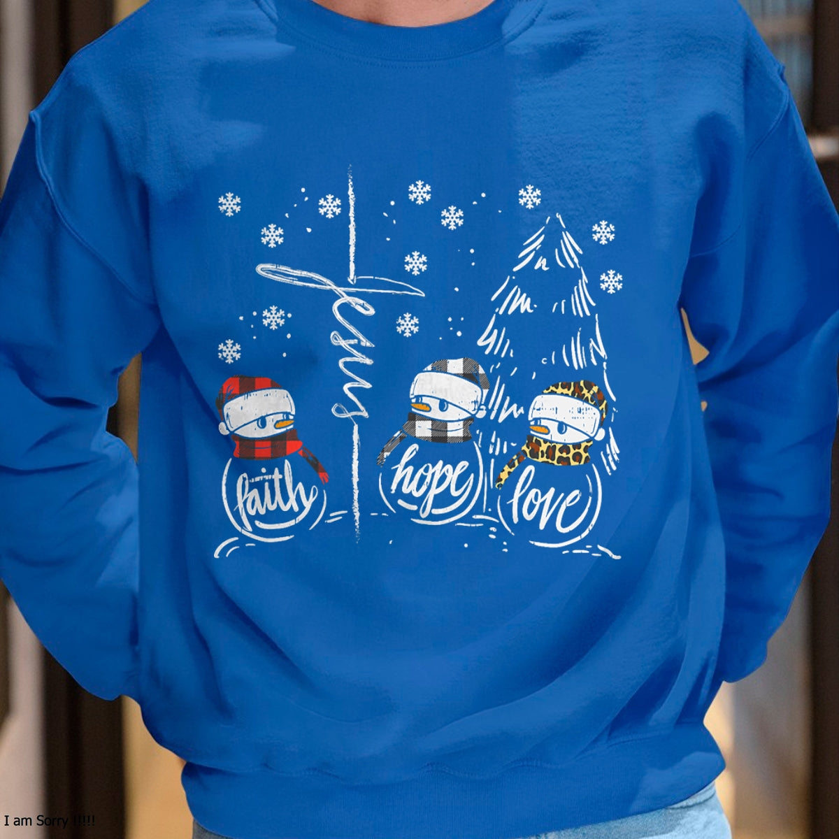 Faith Hope Love Jesus NINAman Plaid Leopard Christmas Gift T-Shirt - Christmas Unisex T-Shirt/Hoodie/Sweatshirt - NINA00