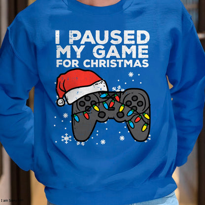 Paused My Game Christmas Gamer Xmas Men Boys Kids Youth Teen T-Shirt - Christmas Unisex T-Shirt/Hoodie/Sweatshirt - NINA00