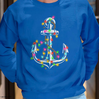 Christmas Lights Boating Sailing Cruise Boat Gifts T-Shirt - Christmas Unisex T-Shirt/Hoodie/Sweatshirt - NINA00