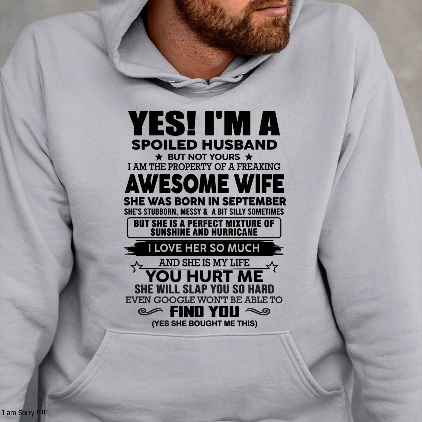 SEPTEMBER - I'M A SPOILED HUSBAND BUT NOT YOURS - FROM WIFE - NINA09 (SKU12-283-09)