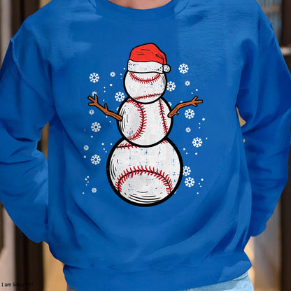 Christmas Shirts for Family, Funny christmas shirts, Christmas Unisex T-Shirt/Hoodie/Sweatshirt HLT00 - Baseball Snowman Xmas Christmas Sports Boys Men Women Kids T-Shirt
