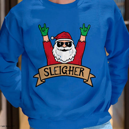 Christmas Sleigher Santa Rock Xmas Rocker Men Women Kids Boy T-Shirt - Christmas Unisex T-Shirt/Hoodie/Sweatshirt - NINA00
