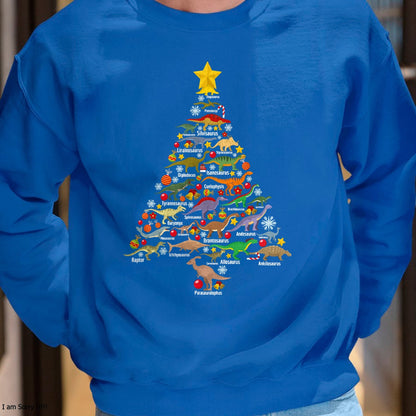Dinosaur Christmas Tree Dino TRex Paleontologist Xmas Men T-Shirt - Christmas Unisex T-Shirt/Hoodie/Sweatshirt - NINA00