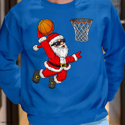 Christmas Santa Claus Dunking A Basketball Boys Kids Xmas T-Shirt - Christmas Unisex T-Shirt/Hoodie/Sweatshirt - NINA00
