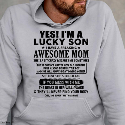 I am Lucky Son - Gift For Son From Mom - NINA00 - (SKU-T1206LMS-00)