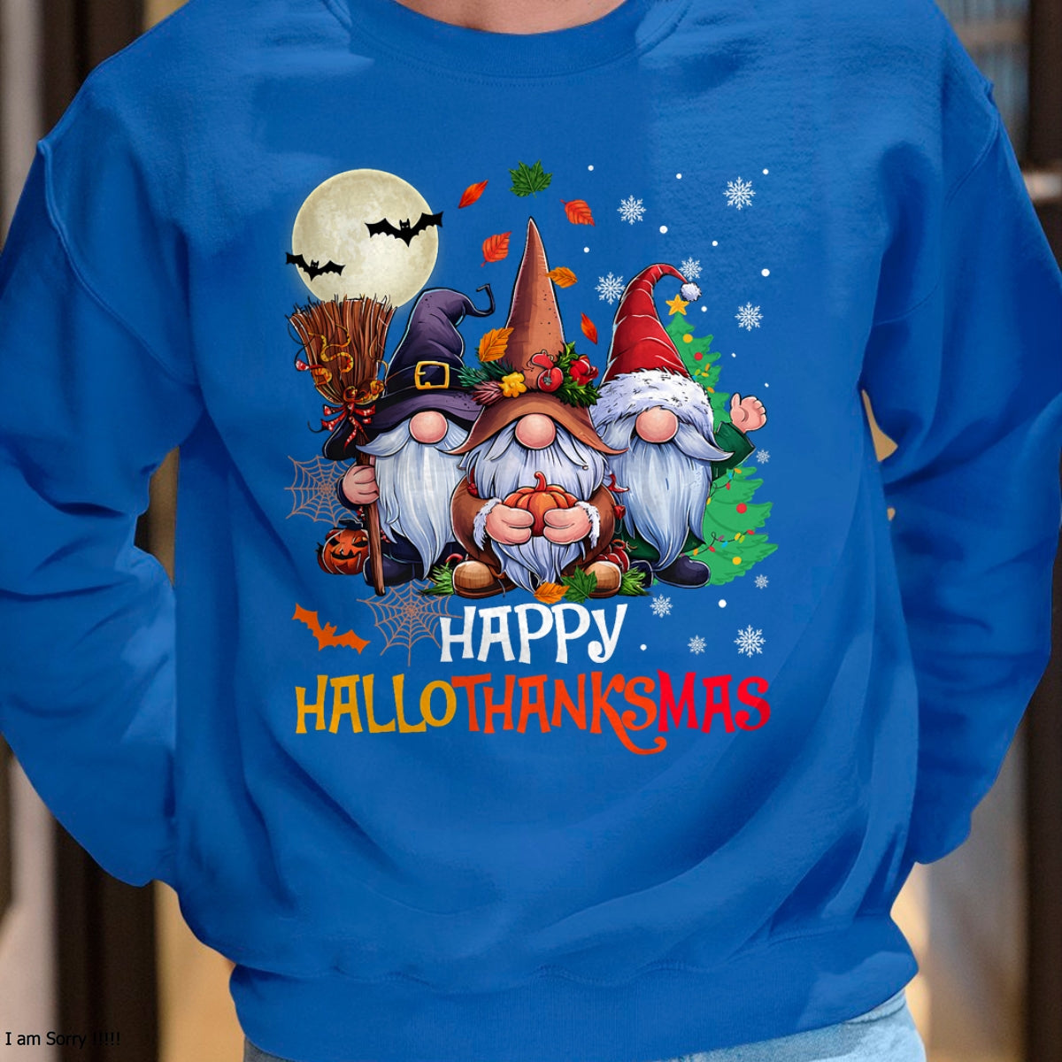 Happy Hallothanksmas Gnomes Lover Halloween Merry Christmas T-Shirt - Christmas Unisex T-Shirt/Hoodie/Sweatshirt - NINA00