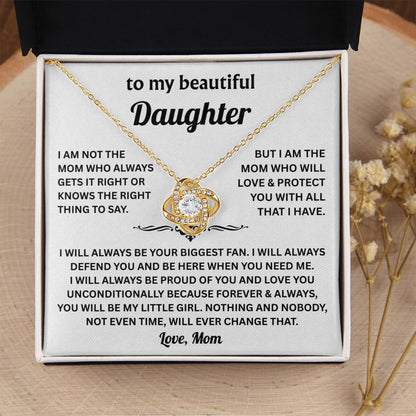 TO MY DAUGHTER FROM MOM - Love Knot Necklace