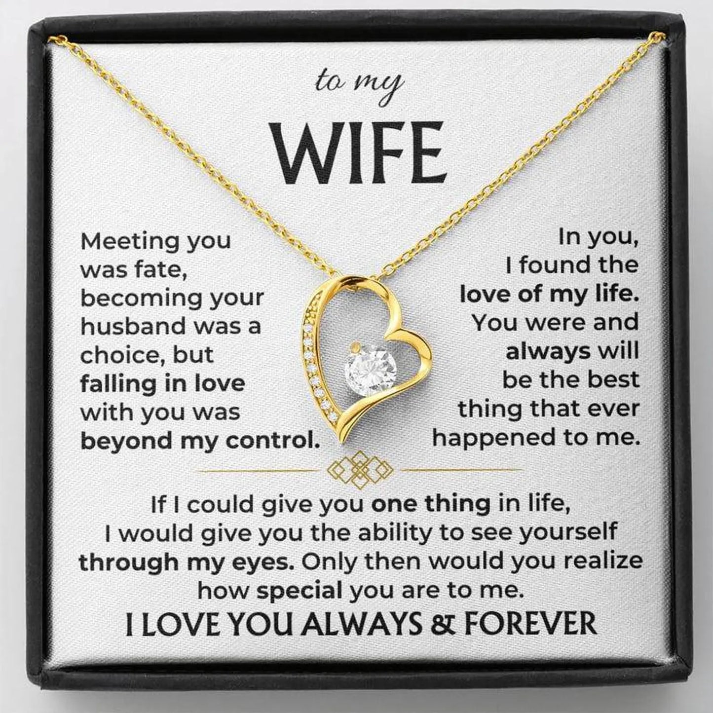 TO MY WIFE - GIFT FROM HUSBAND- Forever Love Necklace