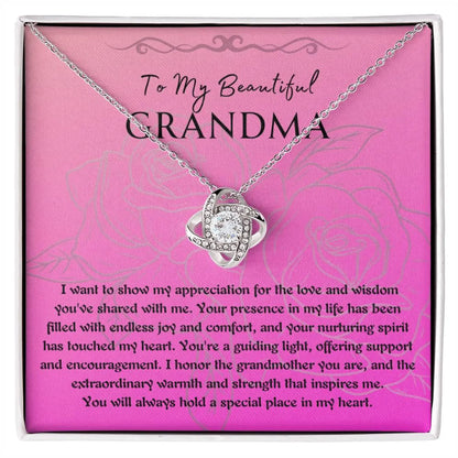 TO MY GRANDMA FROM GRANDCHILD - Premium Love Knot Necklace