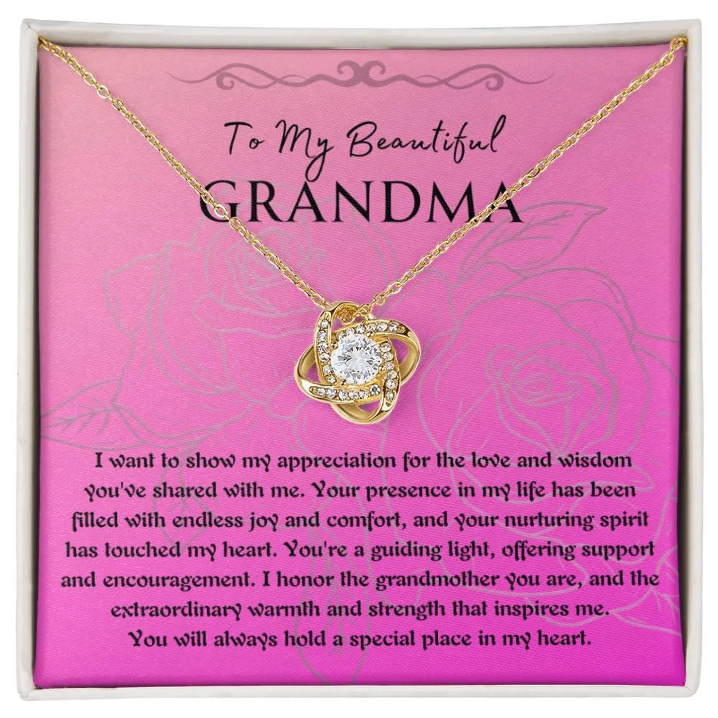 TO MY GRANDMA FROM GRANDCHILD - Premium Love Knot Necklace