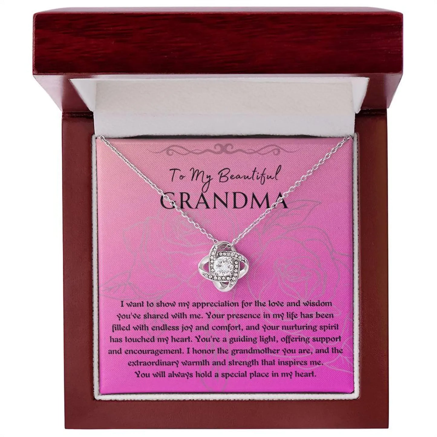 TO MY GRANDMA FROM GRANDCHILD - Premium Love Knot Necklace