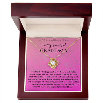 TO MY GRANDMA FROM GRANDCHILD - Premium Love Knot Necklace