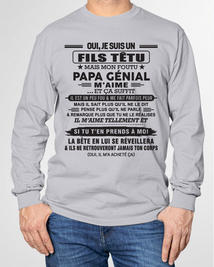 Oui, je suis un garçon têtu – T-shirt | Cadeau d’anniversaire de papa pour son fils - NINA00 / fr00 (SKU12-260-00)