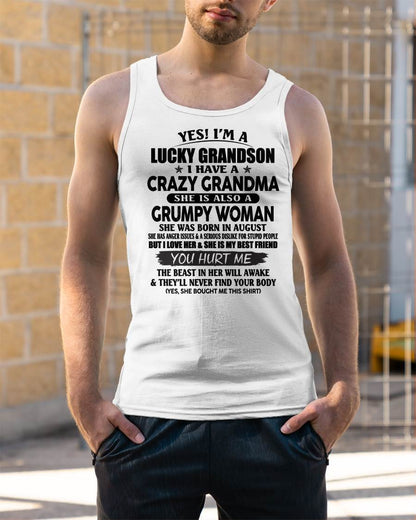 AUGUST - LUCKY GRANDSON OF CRAZY GRANDMA -  PERFECT GIFT FROM GRANDMA - NINA08 (SKU12-113-08)